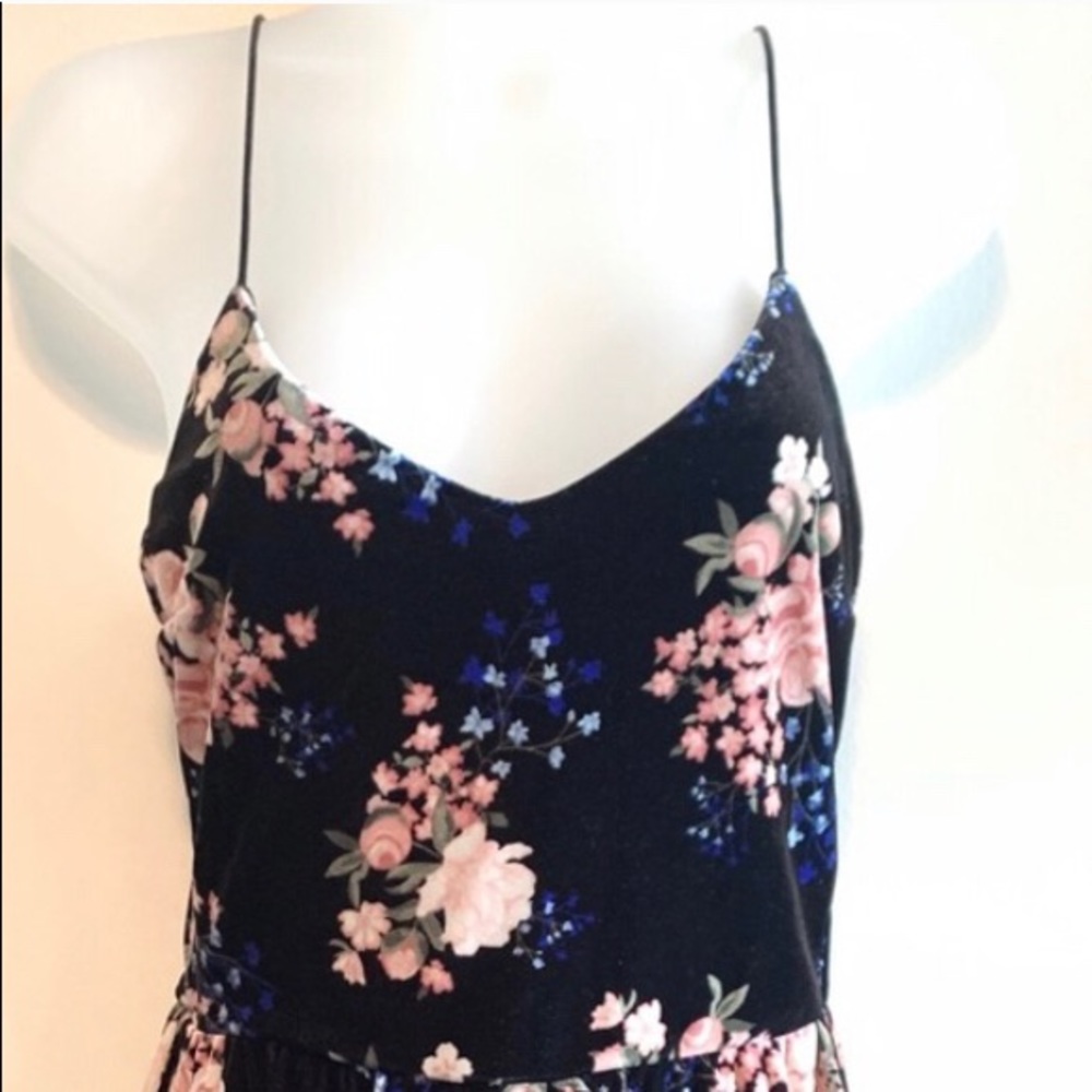 H&M Velour Floral One-Piece Romper